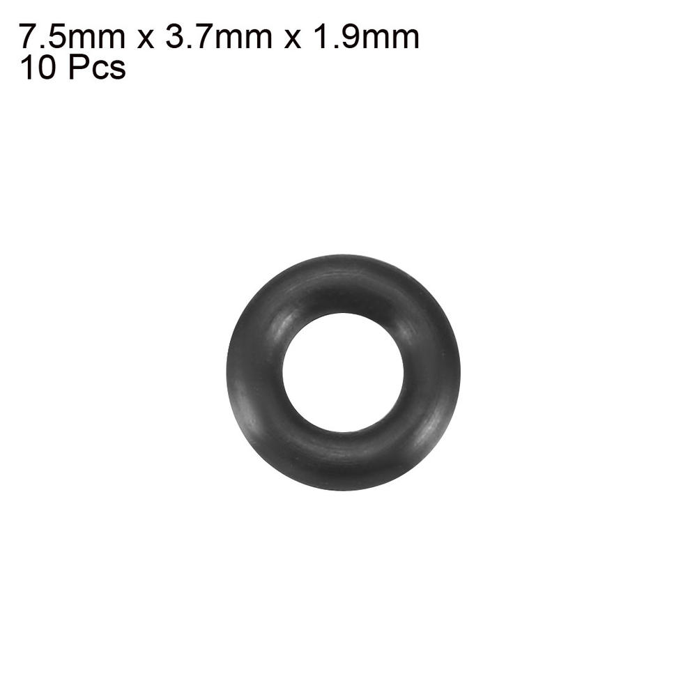 Unique Bargains 10pcs Black Round Nitrile Butadiene Rubber NBR O-Ring 7.5mm OD 1.9mm Width