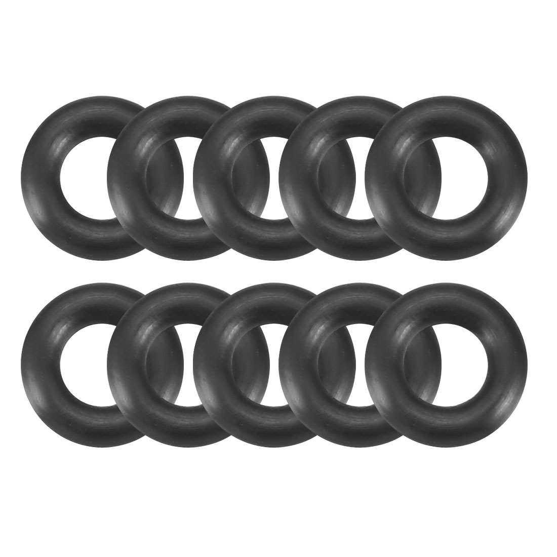 Unique Bargains 10pcs Black Round Nitrile Butadiene Rubber NBR O-Ring 7.5mm OD 1.9mm Width