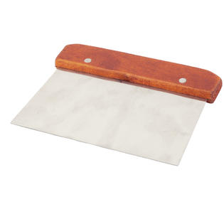 Unique Bargains Wood Handle Stainless Steel Dough Cake Pastry