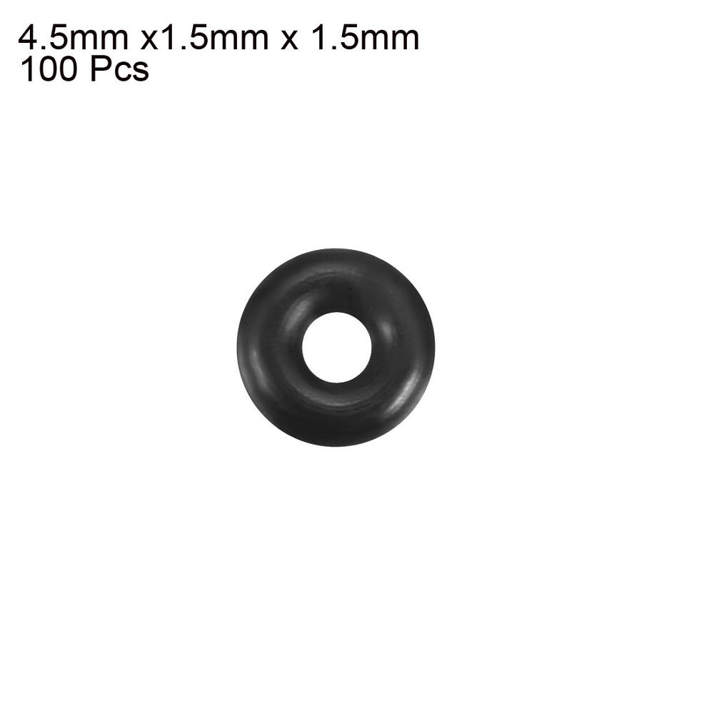 Unique Bargains 100Pcs Black 4.5mm x 1.5mm Nitrile Rubber O Ring NBR Oil Sealing Grommets