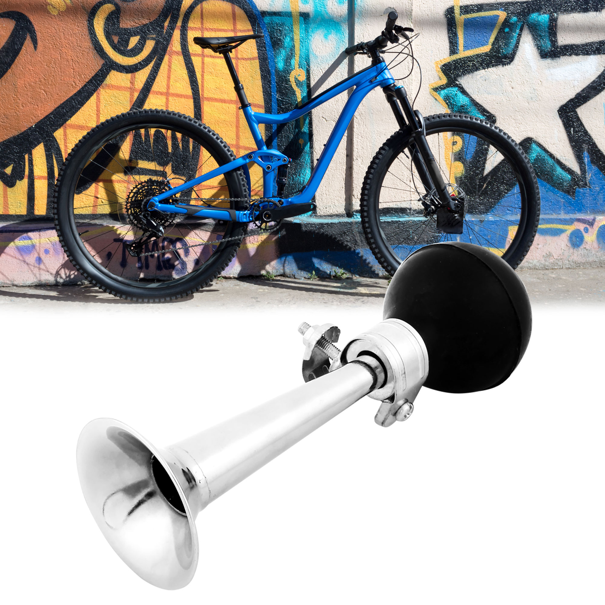 Unique Bargains Bicycle Bike Cycling Rubber Ball Metal Air Horn Squeeze Bell Bugle Hooter