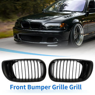 Unique Bargains Matte Black Kidney Grille Grill For 02 05 Bmw E46 4door 318i 320i 323i 325i 328i