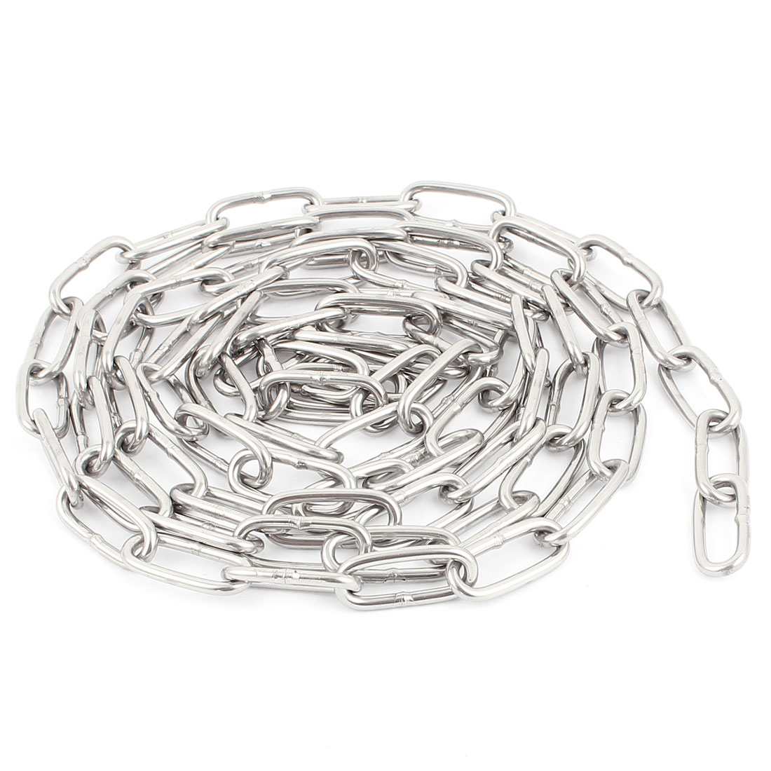 Unique Bargains 2 Meters Long 304 Stainless Steel Dog Tie Out Link Chain Silver Tone