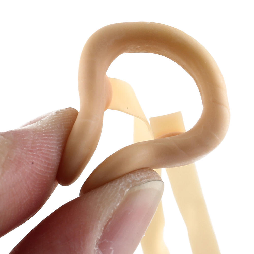 Unique Bargains Beach Swimming Protected Guard Tool Silicone Nose Clip Beige w Elastic String