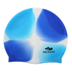 Unique Bargains Adult Waterproof Swim Hat Gradient Elastic Silicone Swimming Cap for Men Women