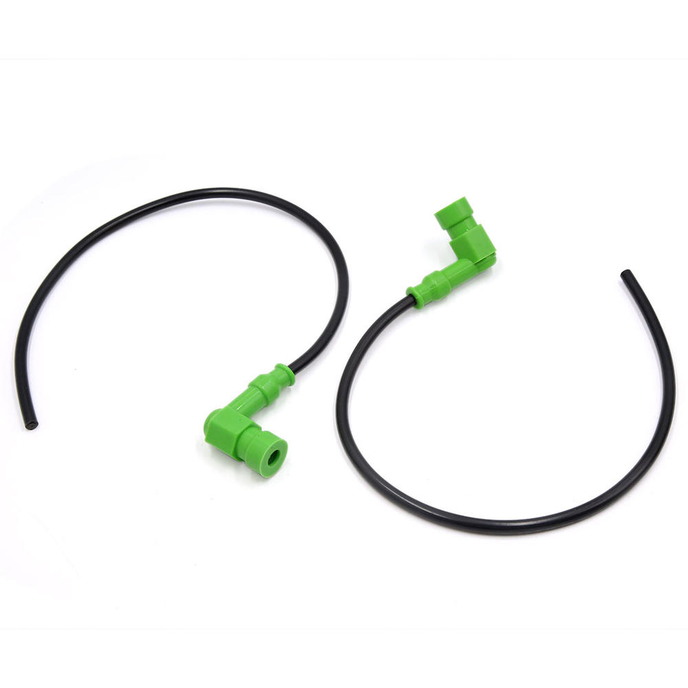 Unique Bargains 4Pcs Silicone 90 Degree Motorcycle Engine Spark Cap Ignition Wire Cable Green