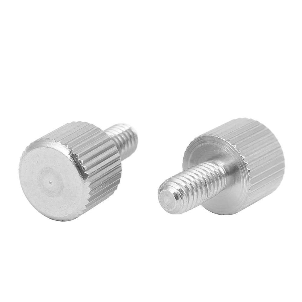 Unique Bargains Computer PC Case Stainless Steel Flat Head Knurled Thumb Screw M4 x 8mm 5pcs