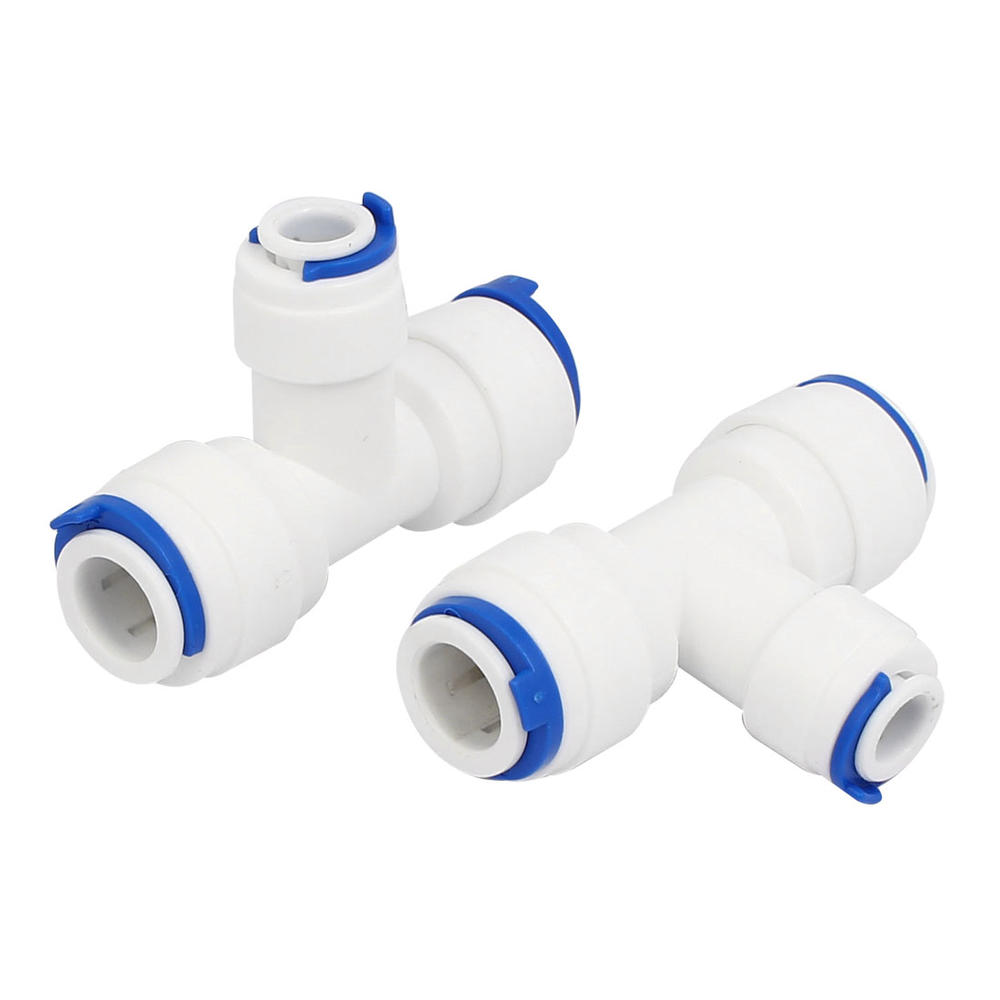 Unique Bargains 3/8"x3/8"x1/4" 3 Way Tube Quick Push in Connector 3pcs for RO Water System