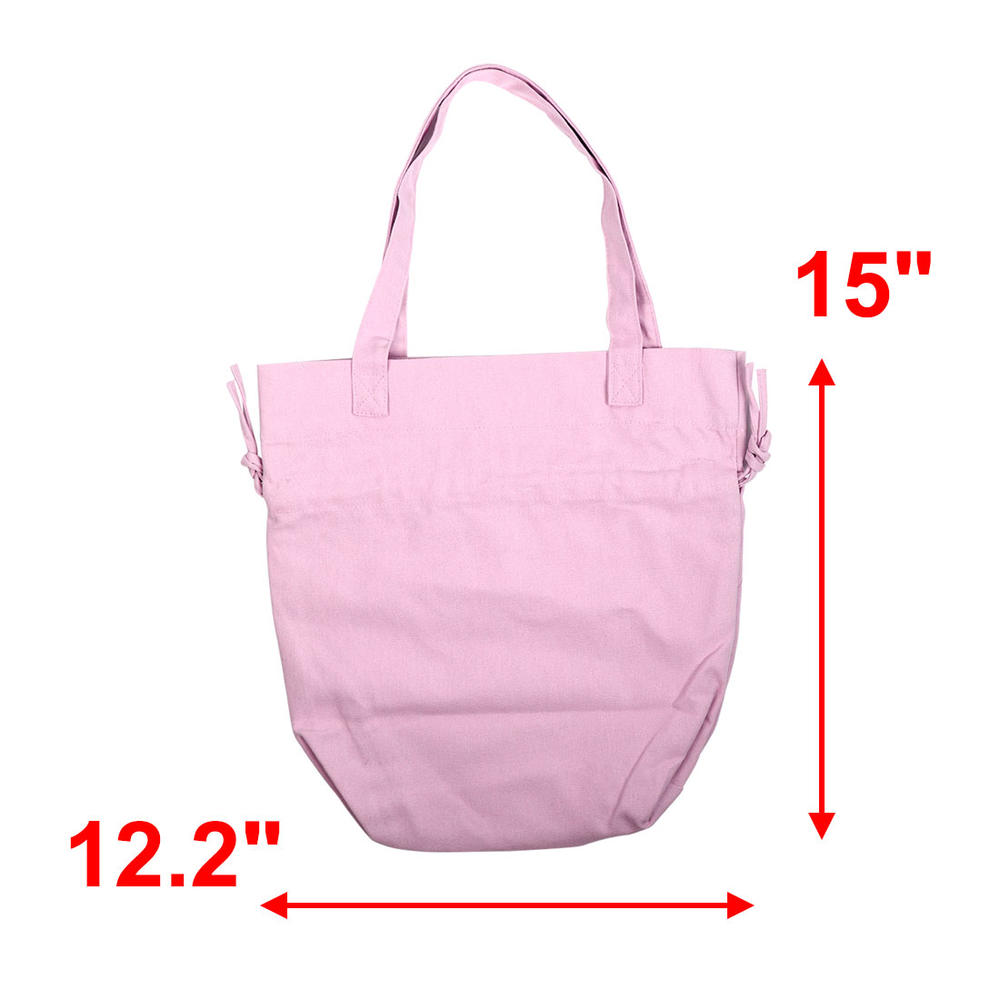 Unique Bargains Travel Cosmetic Holder Sundries Storage Single Shoulder Canvas Tote Bag Pink