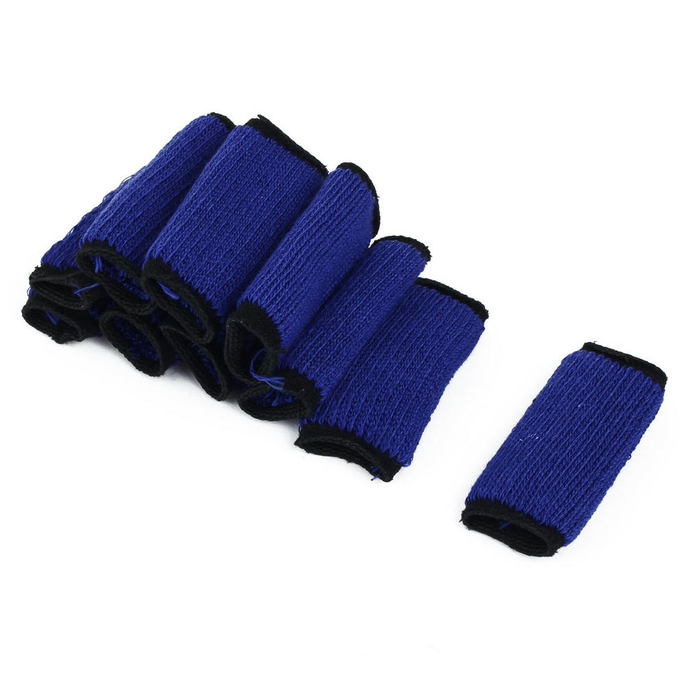 Unique Bargains Volleyball Basketball Elastic Finger Sleeve Cover Guard Protector 10pcs Dark Blue