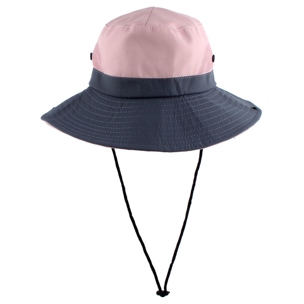 Unique Bargains Fisherman Outdoor Sports Wide Brim Protector Boonie Summer Cap Fishing Hat Pink