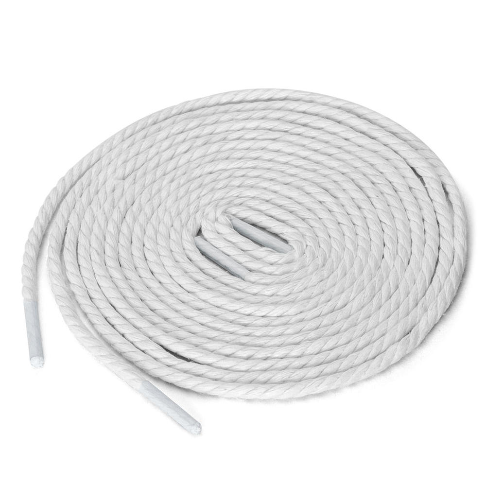 Unique Bargains 2 Pairs Round Rope Waterproof Braided Waxed Shoelaces for Casual Dress Boots Shoes White 100 cm/39.5"