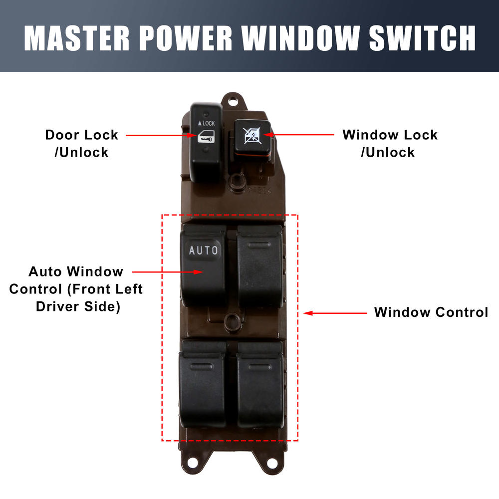 Unique Bargains New Electric Power Window Master Control Switch for 2003-2008 Toyota Corolla