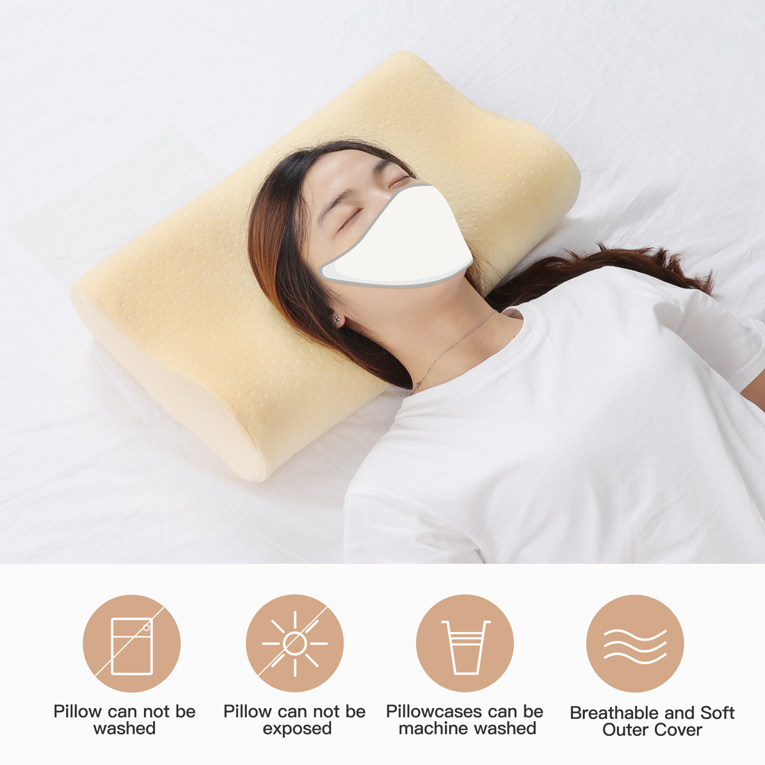 unique bargains contoured memory foam pillow neck pillow sleep