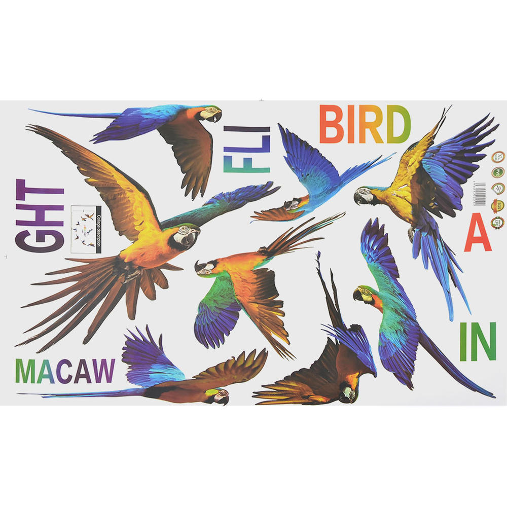 Unique Bargains PVC Parrot Pattern Home Self-adhesive Wall Sticker Film Decal 60 x 45cm Colorful