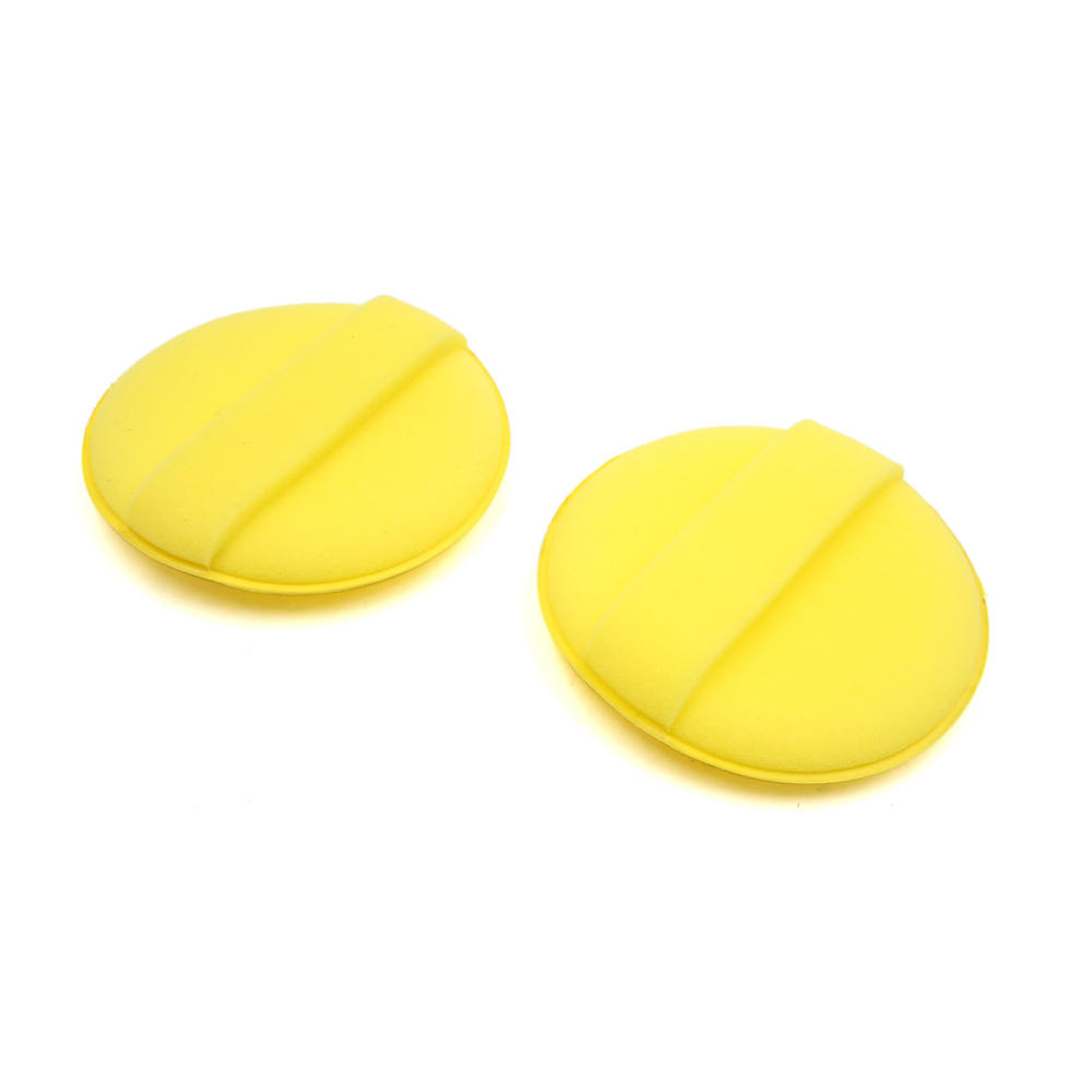 Unique Bargains 2 Pcs Yellow Round Shaped 4 Inch Dia Sponge Wax Applicator Pads
