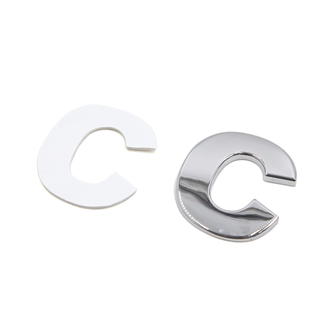 Unique Bargains Silver Tone Metal C Letter Shaped Alphabet Sticker Emblem Badge Decals for Car