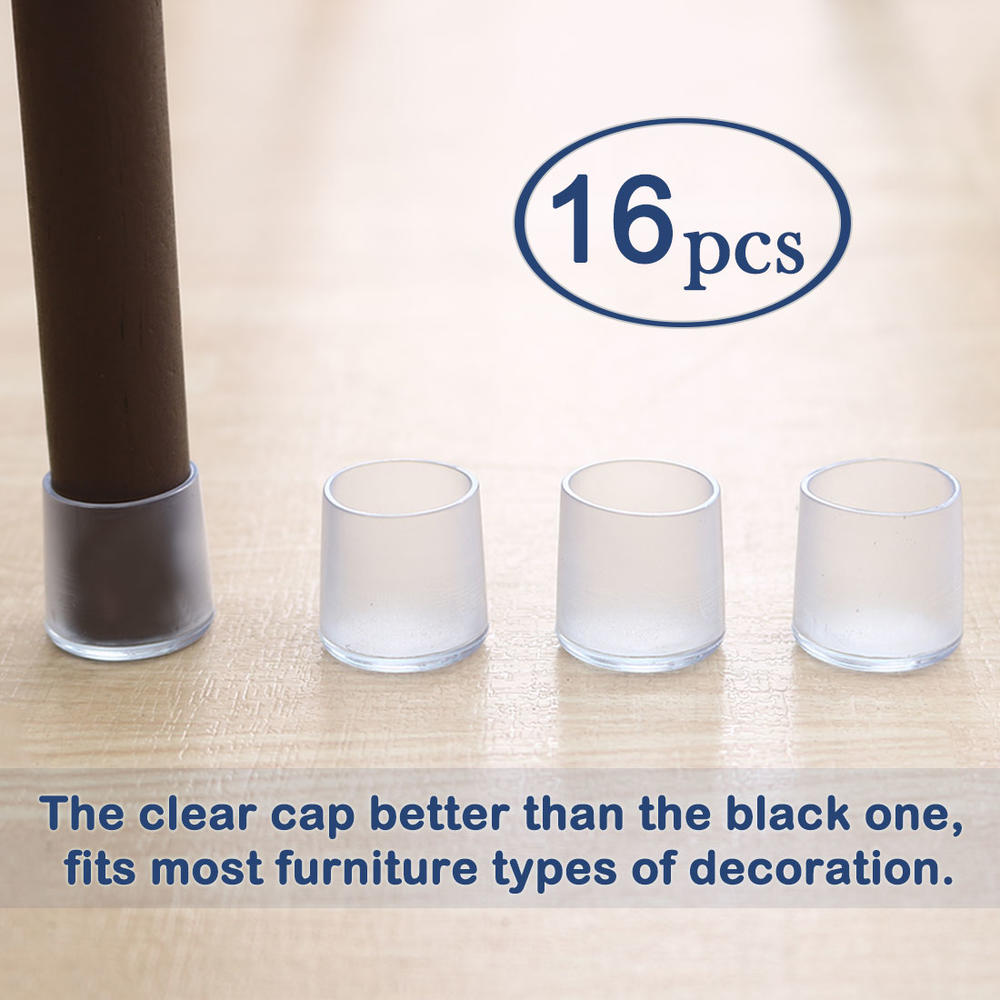 Unique Bargains Clear Chair Leg Caps Feet Furniture Floor Protector 16pcs 1.18 Inch 30mm Inner Dia
