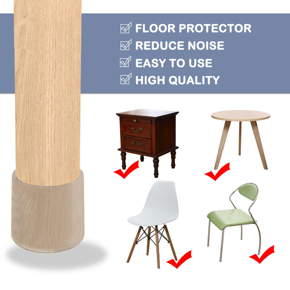 Unique Bargains Clear Chair Leg Caps Feet Furniture Floor Protector 16pcs 1.18 Inch 30mm Inner Dia