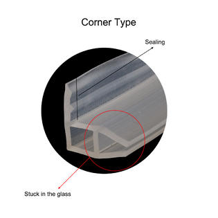 Unique Bargains Corner Type Frameless Shower Door Bottom