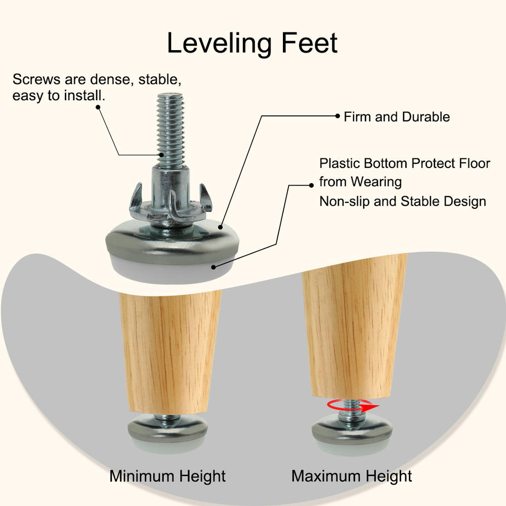 Unique Bargains M6 x 25 x 30mm Leveling Feet Adjustable Leveler for Furniture Table Leg 4pcs