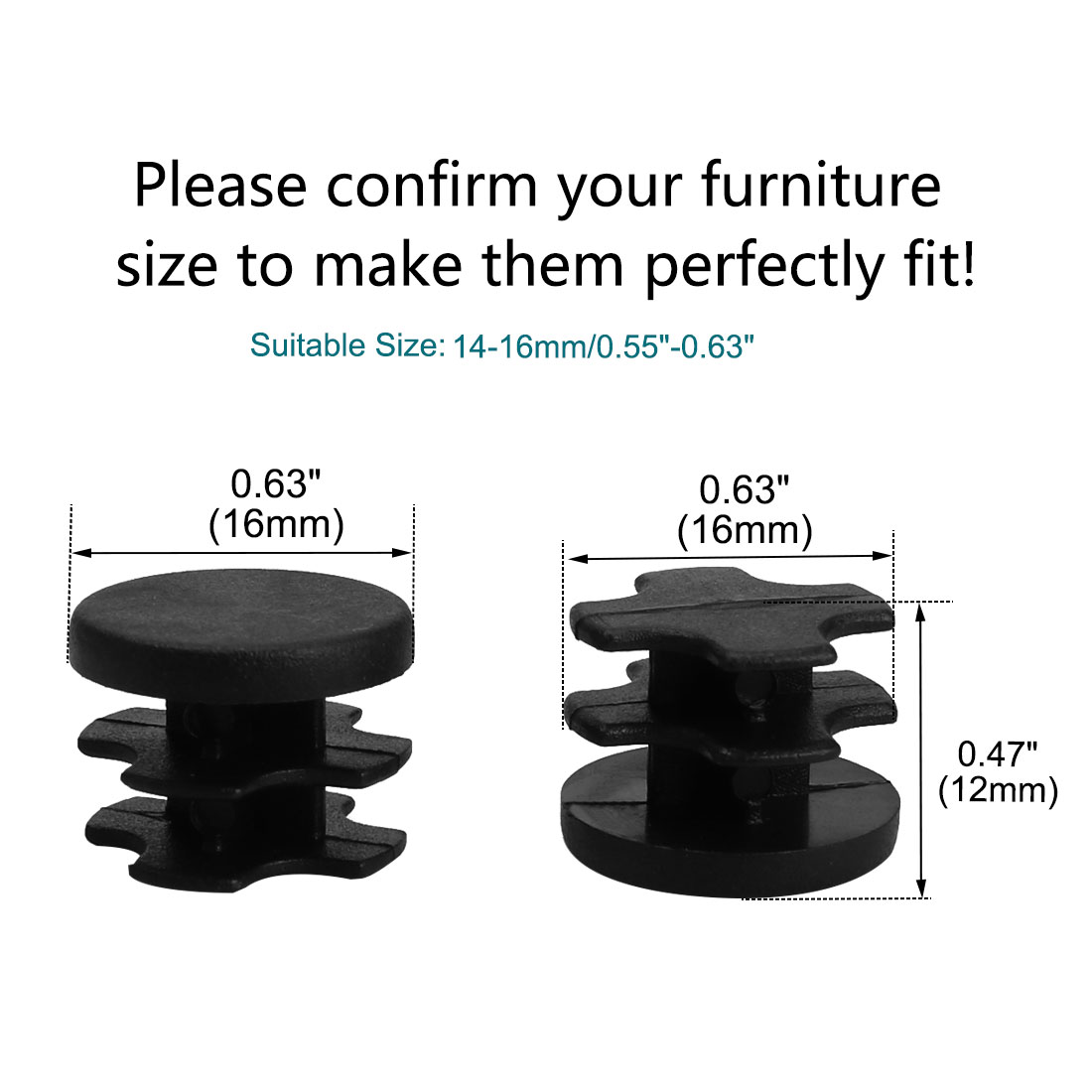 Unique Bargains A18091400ux0369 16mm Od Plastic Round End