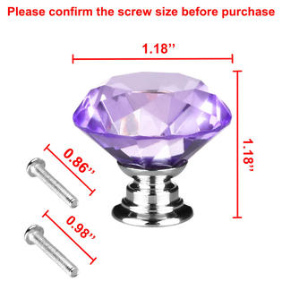 Unique Bargains 30mm Dia Clear Crystal Glass Diamond Shape Cabinet