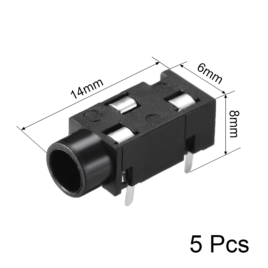Unique Bargains 3.5 mm Audio Jack Connector PCB Mount Female Socket 3Pin  PJ-320 5pcs