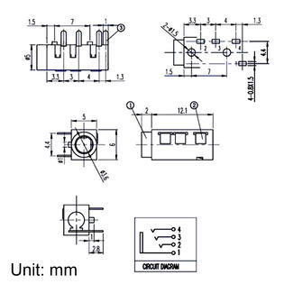 China 3 5mm Stereo Female Socket Audio Jack 5pin Pcb Panel Mount Connector Pj325 Black Photos Pictures Made In China Com