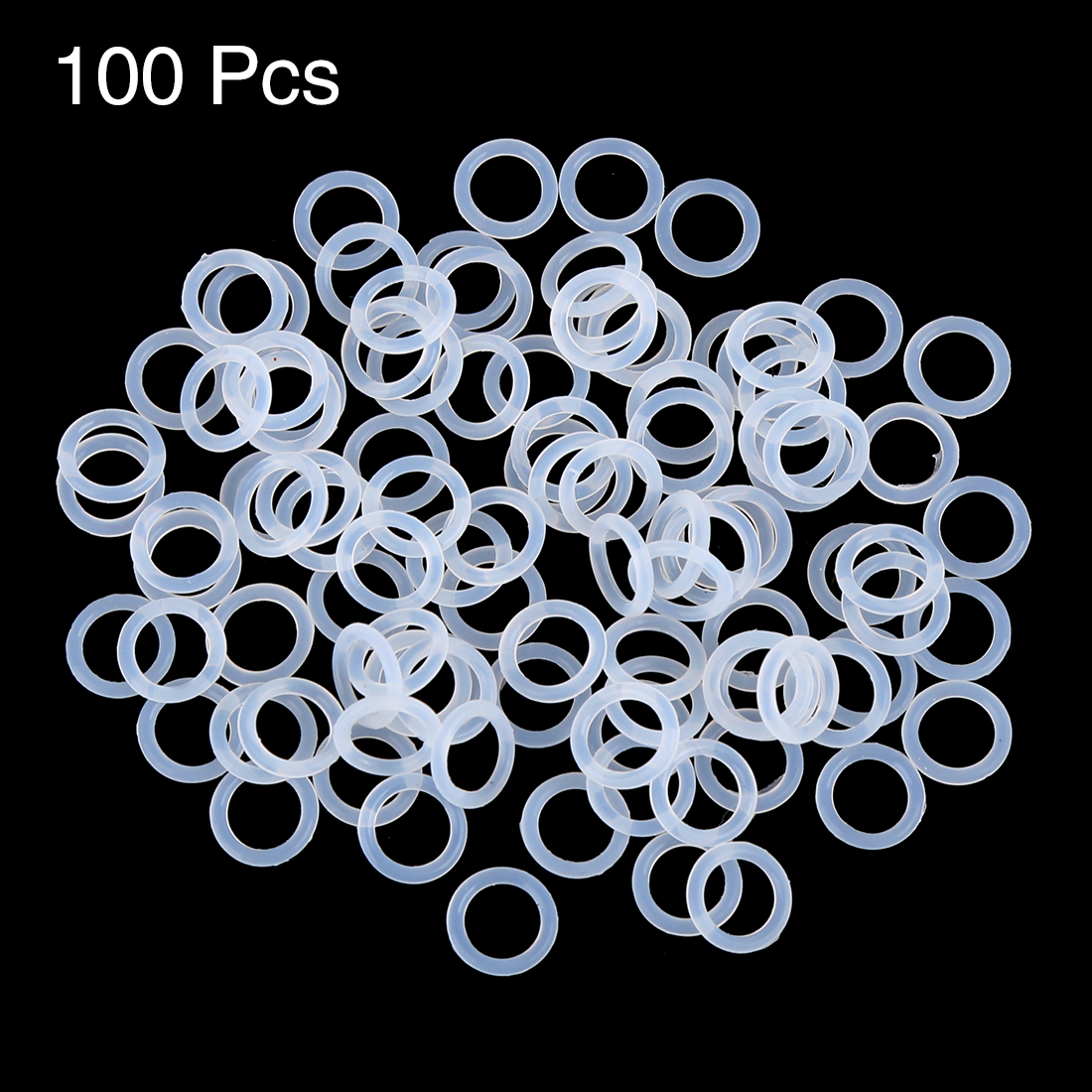 Unique Bargains 100Pcs Silicone O-Rings, 10mm OD, 7mm ID, 1.5mm Width, Seal Gasket White
