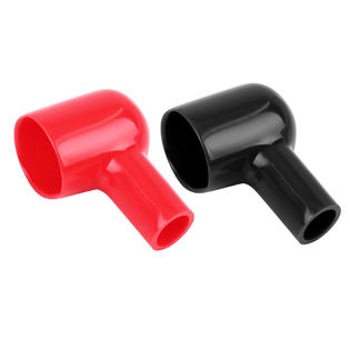 Unique Bargains 2pcs 44mm Long Black Red Soft Pvc Battery Terminal Cover Insulation Sleeve Boot