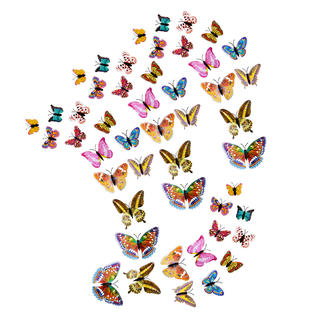 Unique Bargains 48pcs 3d Butterfly Wall Sticker Decal With