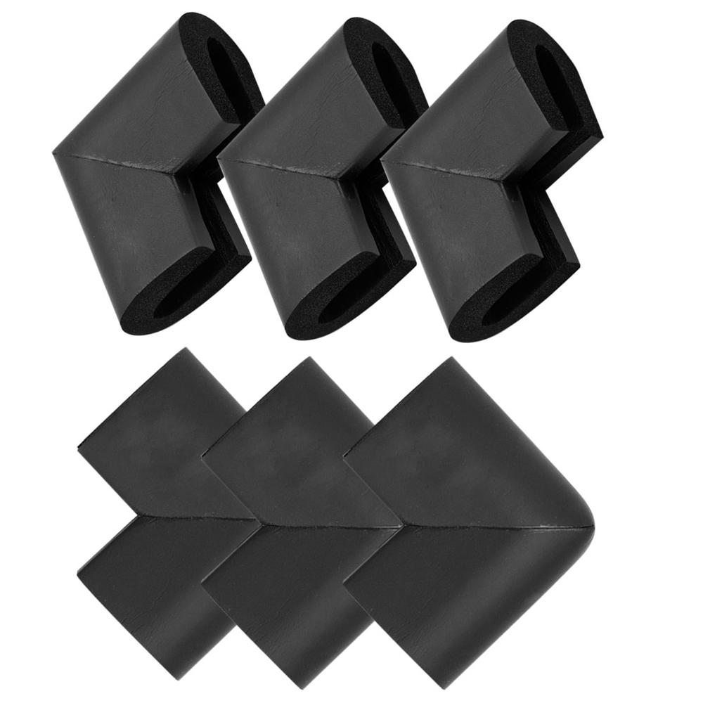 Unique Bargains 6pcs Furniture Edge Foam Corner Guard Cushion Protector w Self-stick, Black
