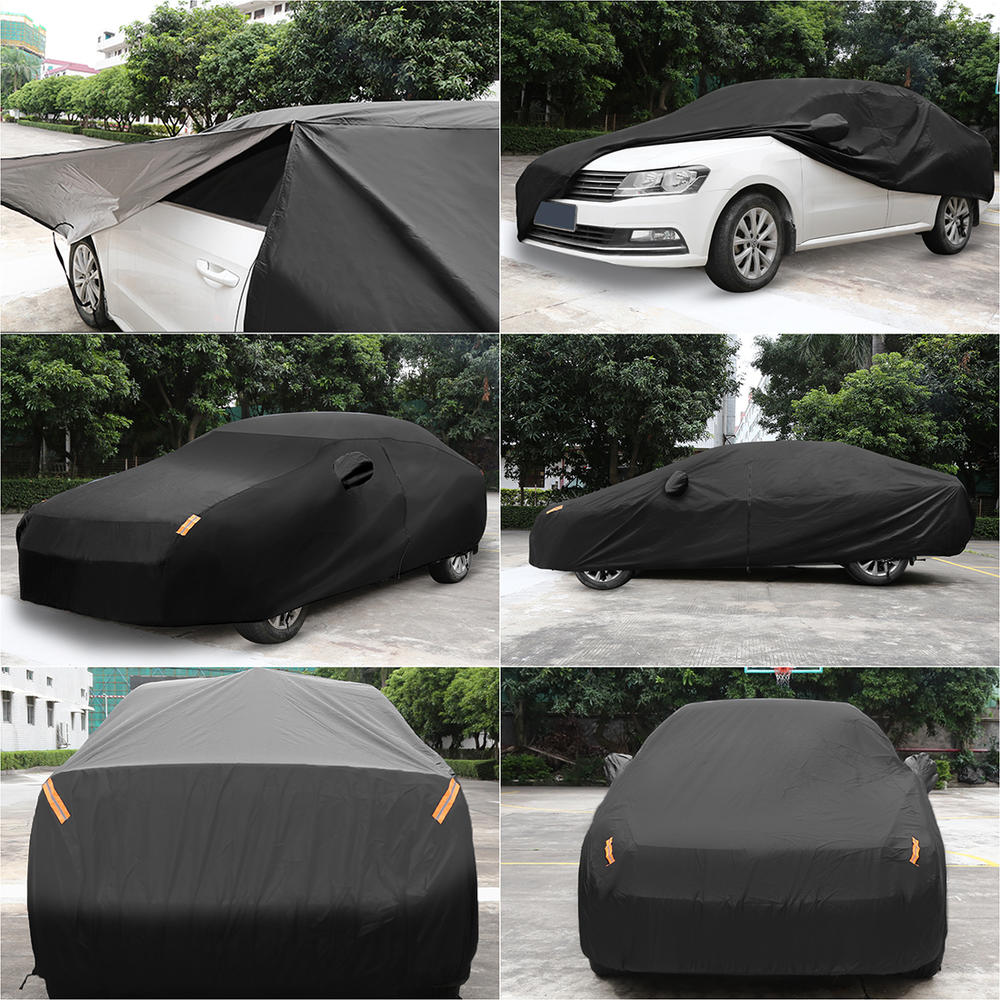 Unique Bargains YM Black Car Cover Outdoor Waterproof Breathable Snow Heat Resistant 460x180