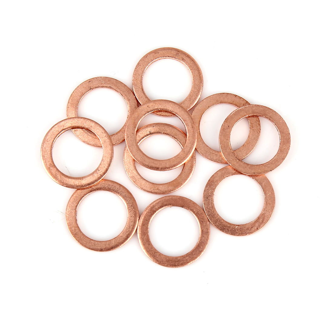 Unique Bargains 10pcs Copper Washer Flat Sealing Gasket Ring Spacer for Car 14 x 20 x 1.5mm