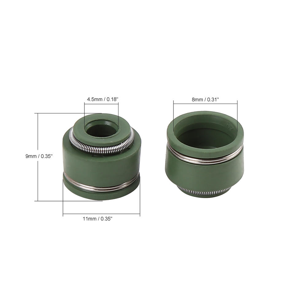 Unique Bargains 20pcs Green Metal Rubber Motorcycle Intake Exhaust Valve Oil Seal for CG-125