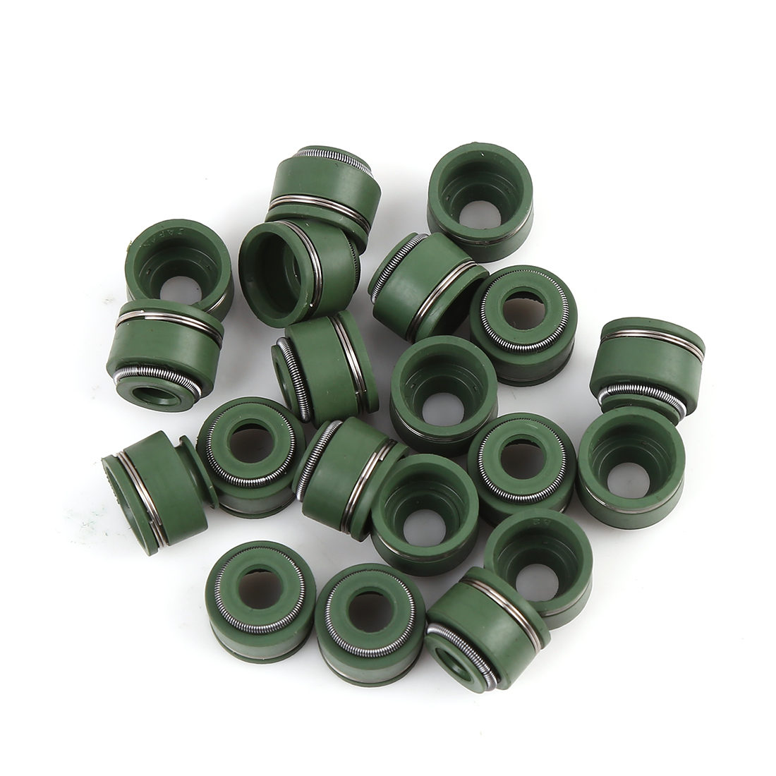 Unique Bargains 20pcs Green Metal Rubber Motorcycle Intake Exhaust Valve Oil Seal for CG-125