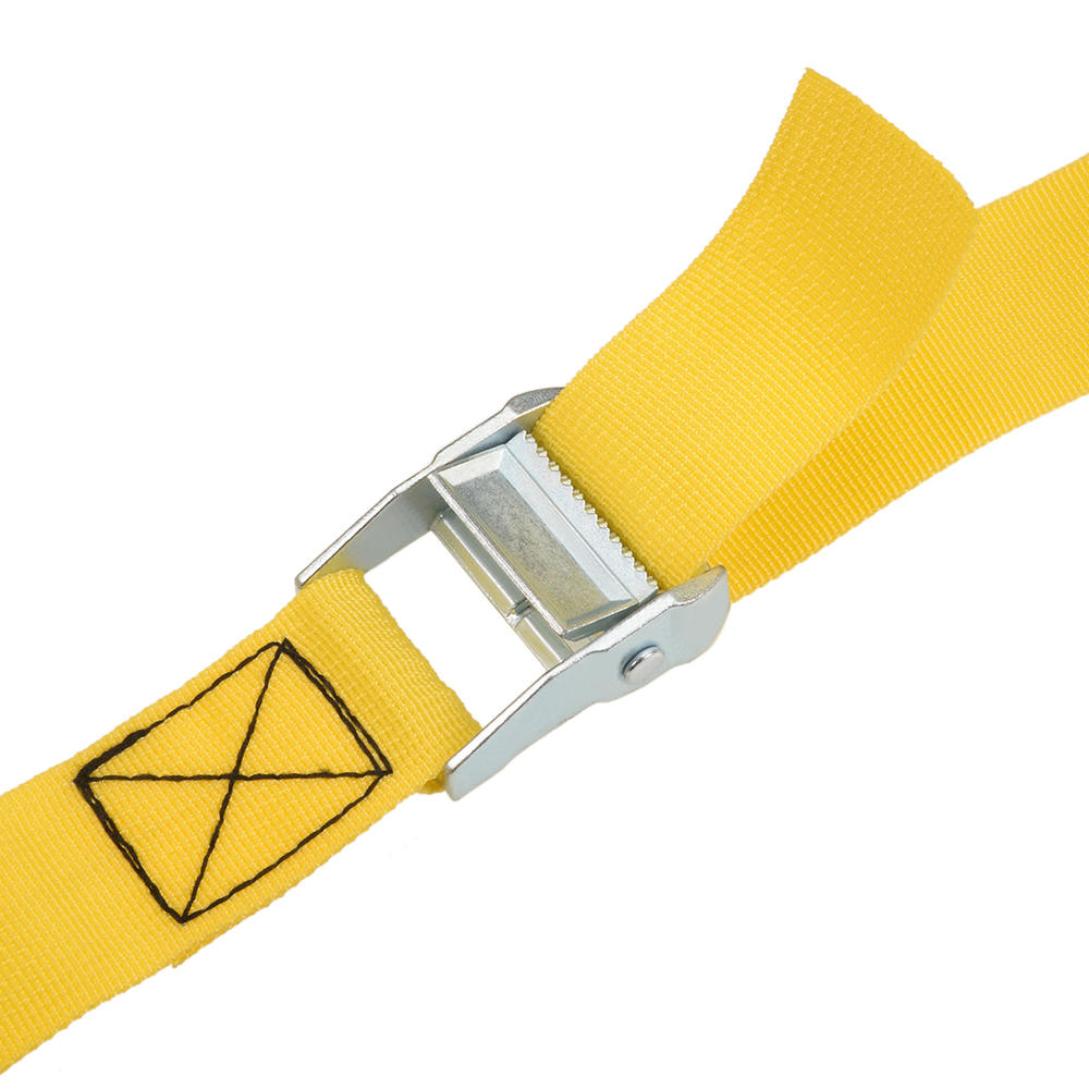 Unique Bargains 4Mx38mm Lashing Strap Cargo Tie Down with Cam Buckle 500Kg Work Load, Yellow