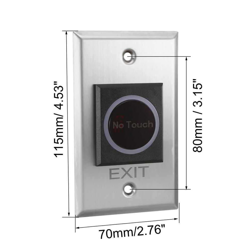 Unique Bargains 12V Non Touch Exit Switch Infrared Induction 115x70 NO/NC/COM Contact LED