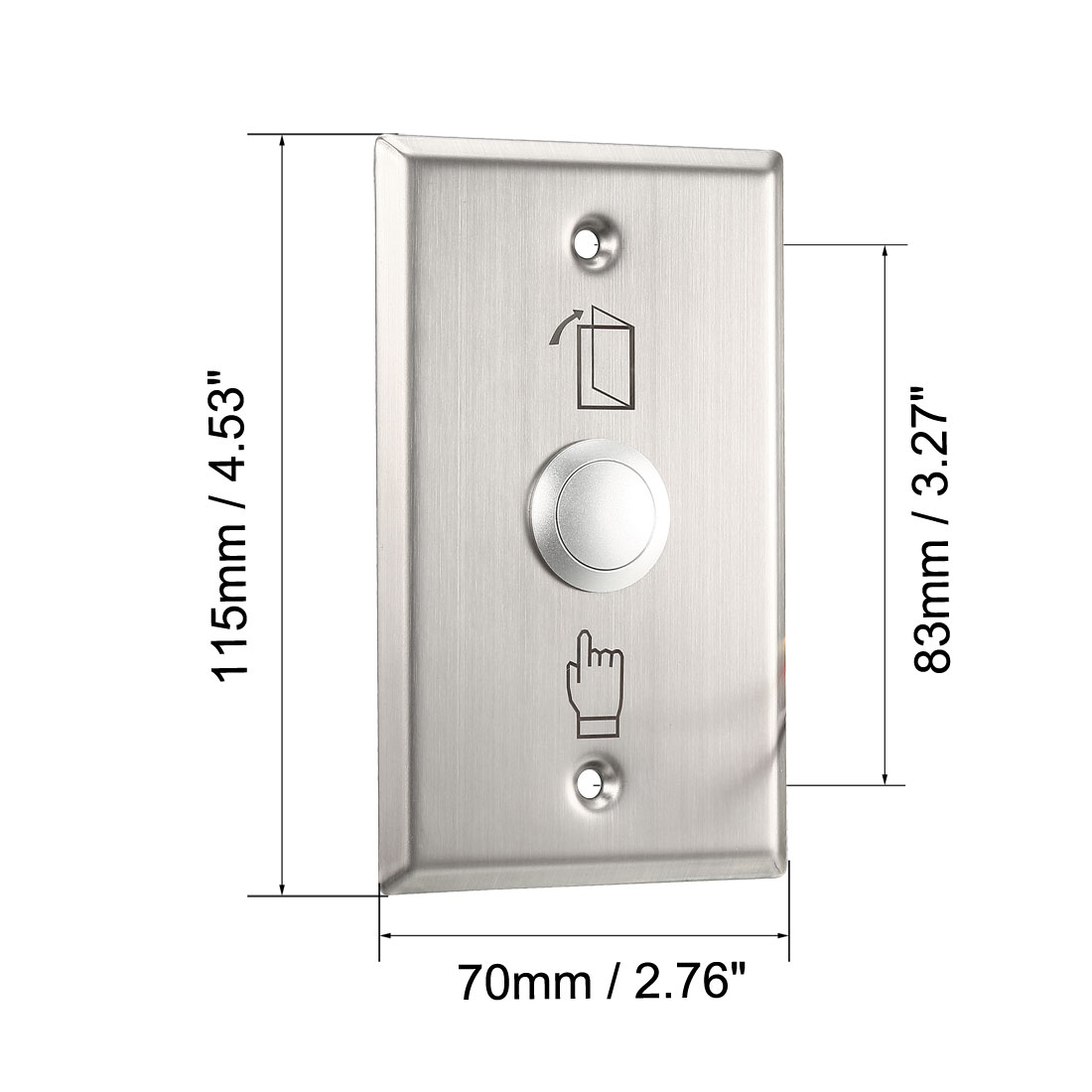 Unique Bargains Door Release Button Push to Exit NO/NC/COM Switch Panel 115mmx70mm 36V 3A