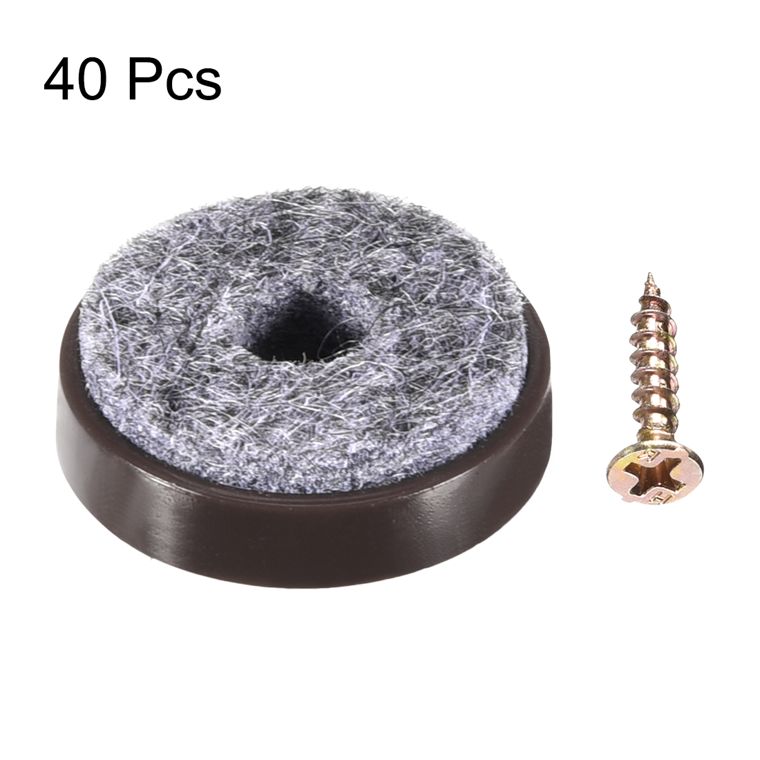 Unique Bargains Furniture Feet Nail Protector Screw-in 24mm Dia for Wooden Table Chair Leg 40pcs