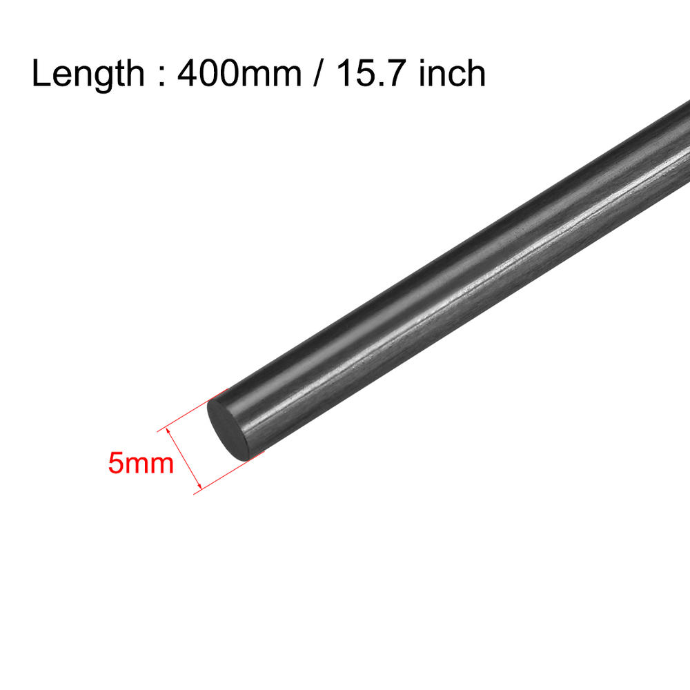 Unique Bargains 5mm Carbon Fiber Bar For RC Airplane Matte Pole US, 400mm 15.7 inch, 10pcs