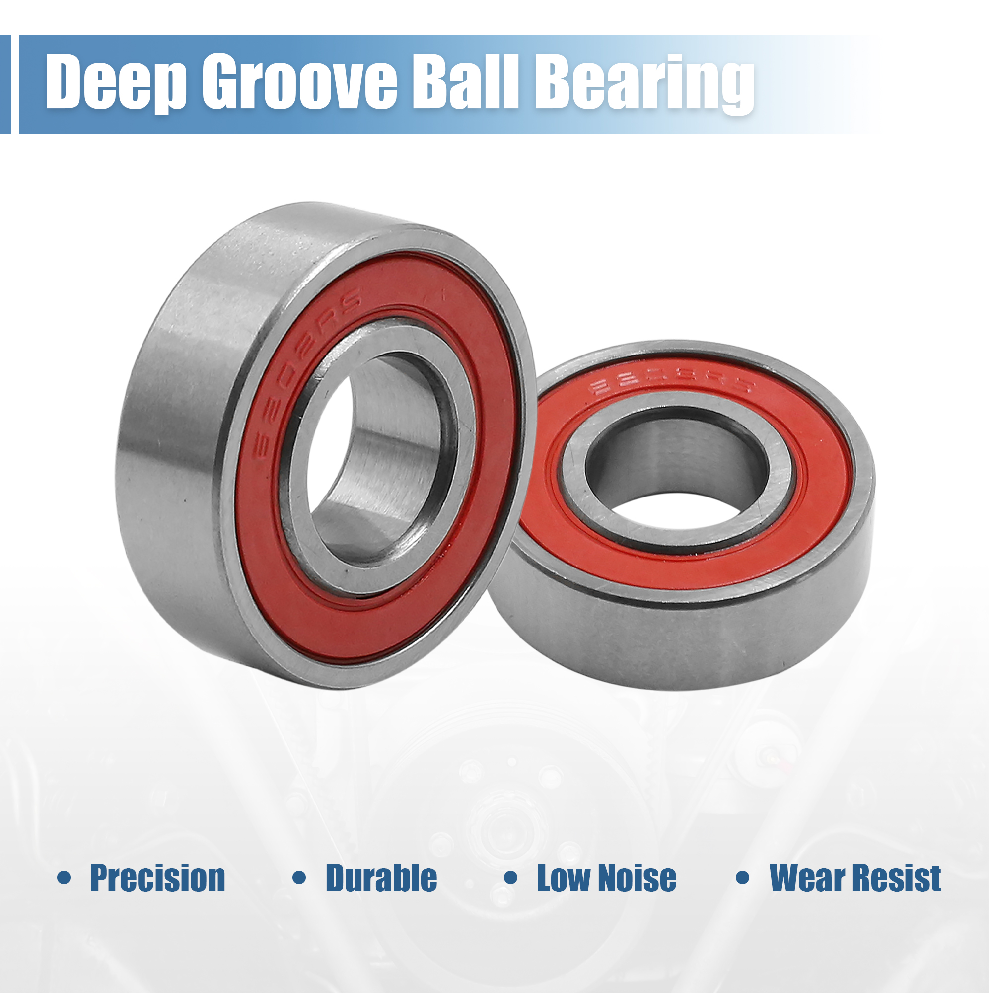 Unique Bargains Universal 6202RS Deep Groove Rubber Sealed Shielded Ball Bearing 35 x 15 x 11mm