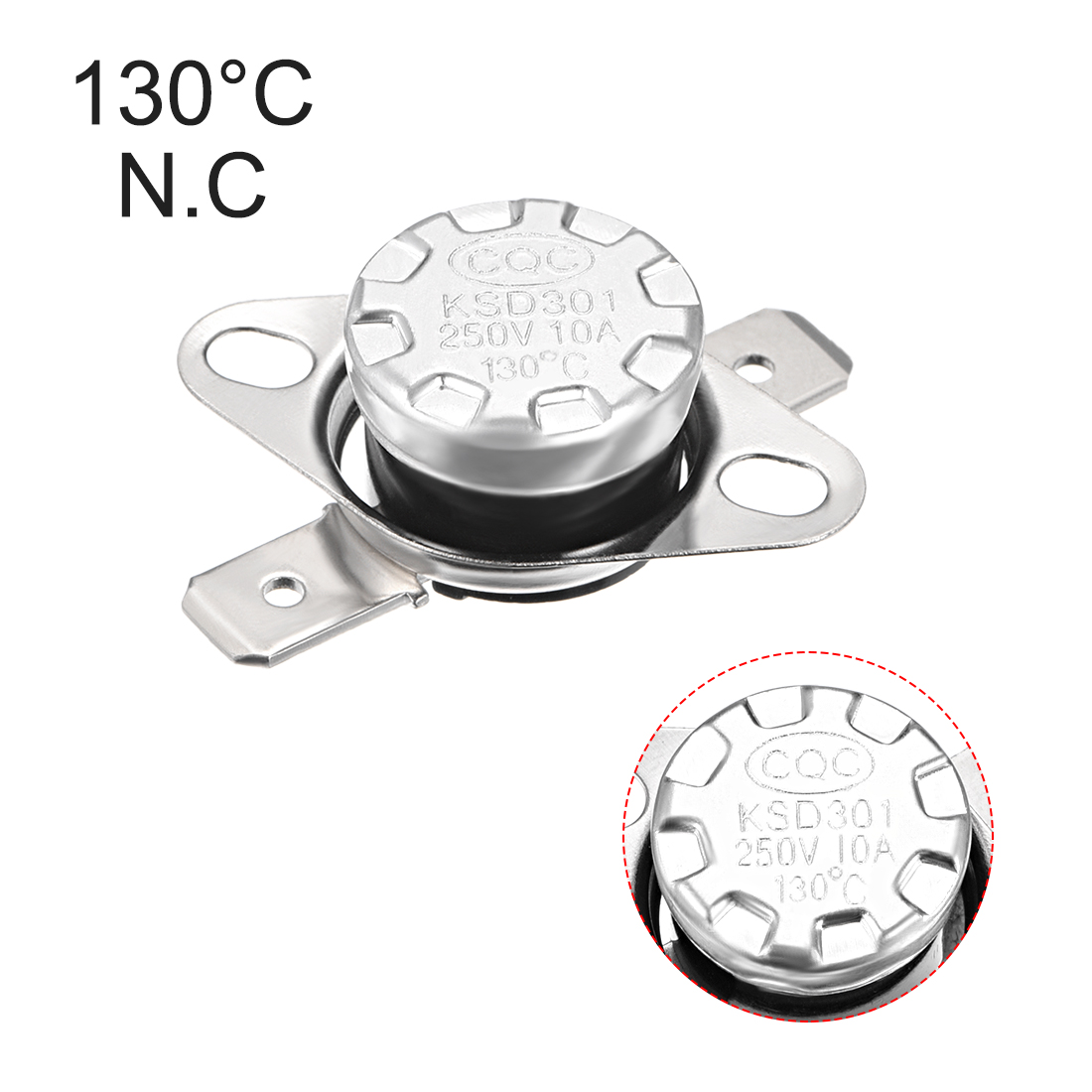 Unique Bargains Temperature Control Switch Thermostat 130°C 10A N.C 6.3mm Pin 5pcs