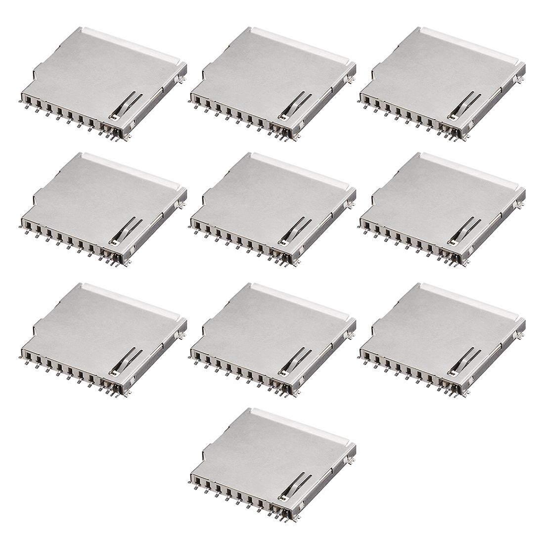 Unique Bargains SD Memory Card Socket Long Body 11 Pin PCB Mount Connector 10pcs