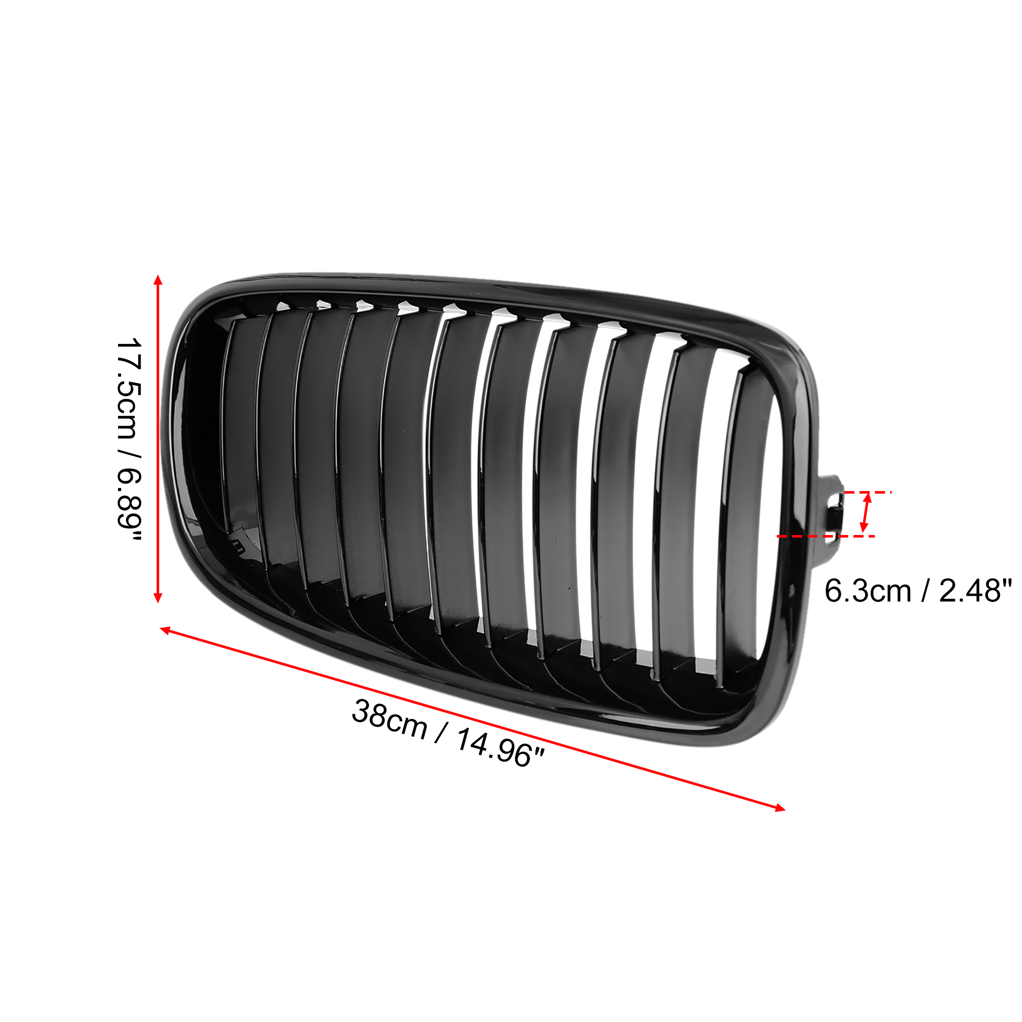 Unique Bargains 2pcs Glossy Black Front Hood Kidney Grille Grill for 2012-2016 BMW F30 4 Doors