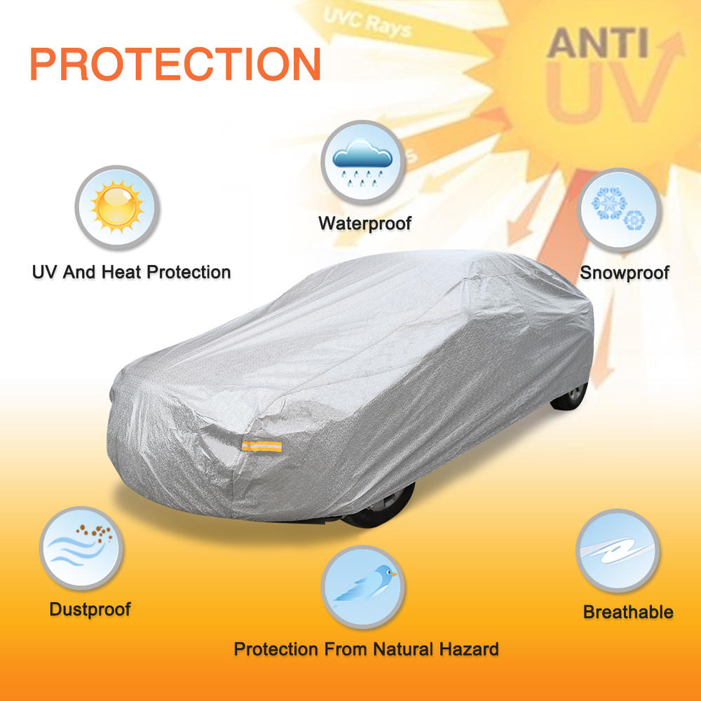 Unique Bargains 3XXL+ Soft Aluminum Car Cover UV Waterproof Resist Protection 570 x 190 x 160cm