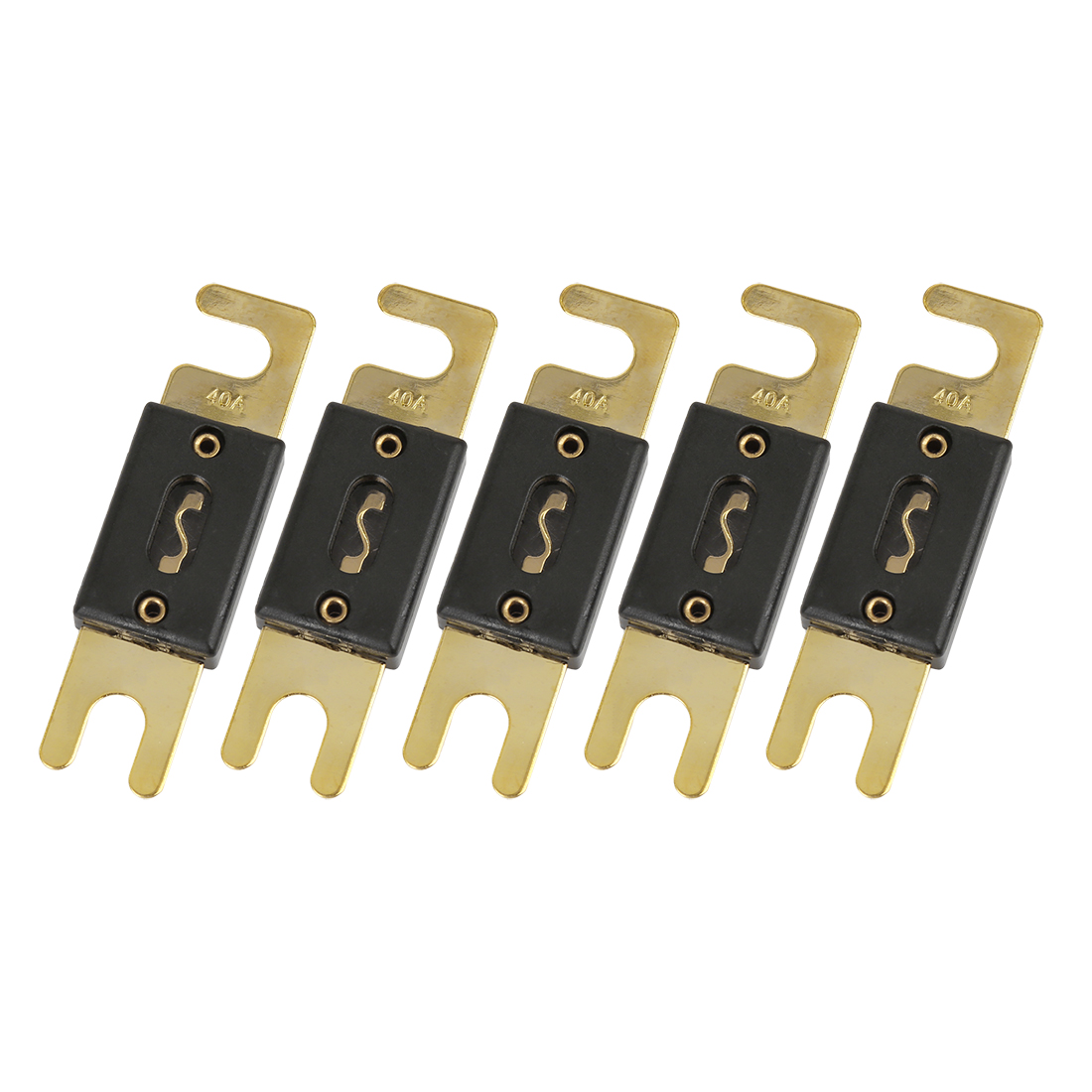 Unique Bargains 5 Pcs 40 Amp ANL Fuse Gold Tone Plated for Car Audio Video Stereo