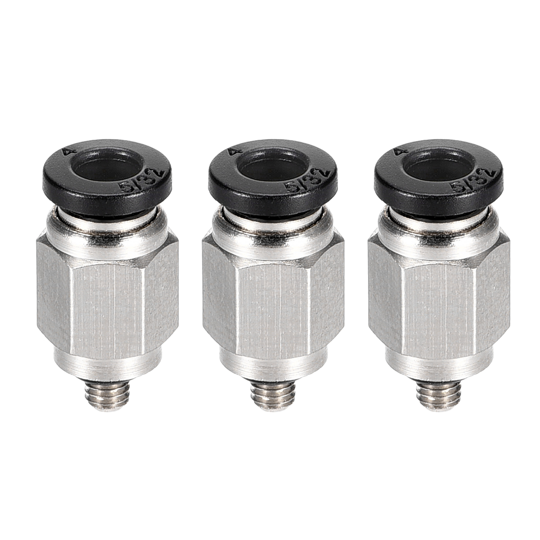 Unique Bargains Straight Pneumatic Push to Quick Connect Fittings M3 x 4mm OD Silver Tone 3pcs
