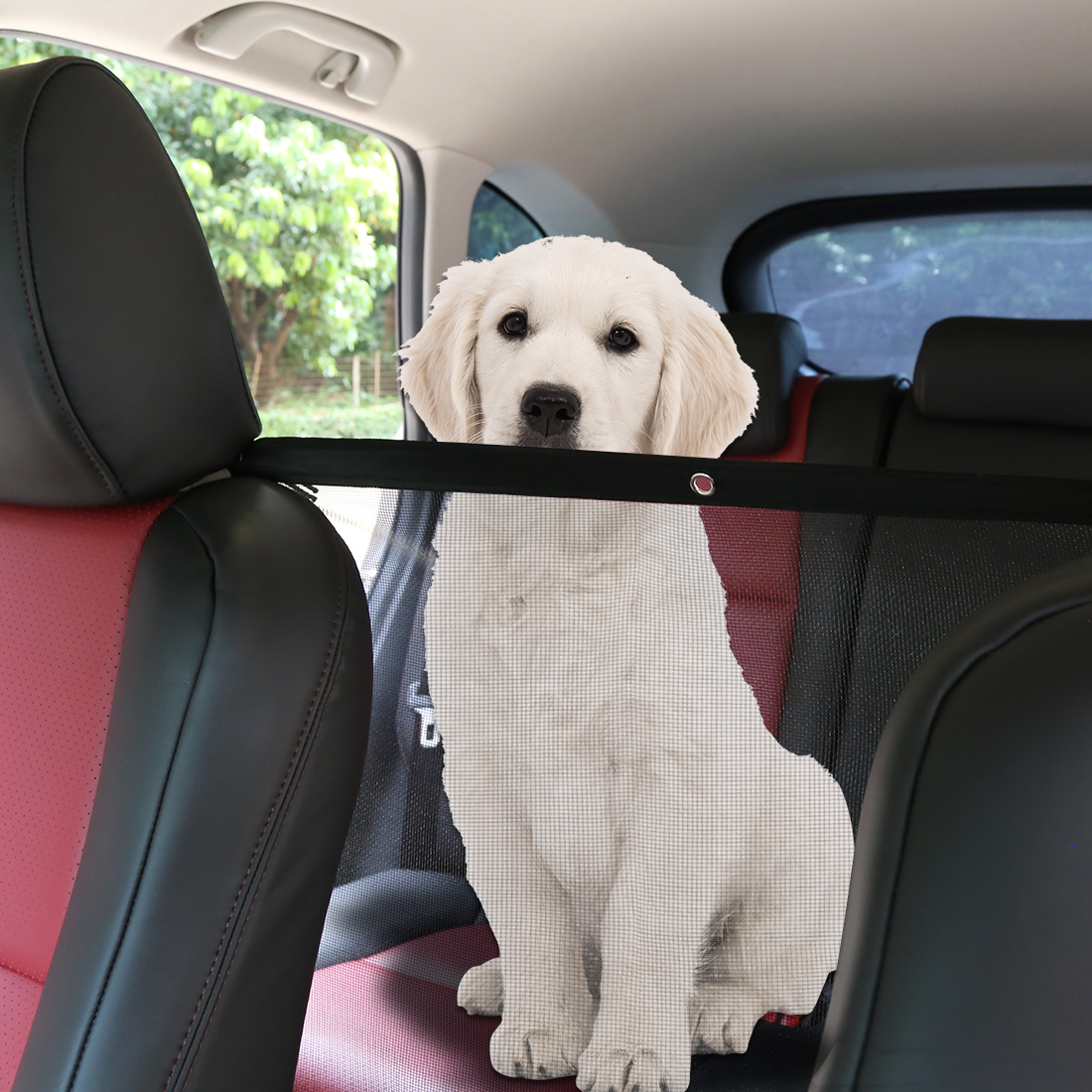 Unique Bargains Dog Barrier Vehicle Backseat Mesh Universal Pet Scratch Resistant Mesh Obstacle